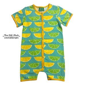 Naperonuttu Sz 92 (2Y) Organic Lemon Lime Citrus Romper